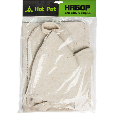 Набор для бани из 3-х предметов (шапка, коврик, рукавица) арт.42013