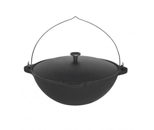 Казан чугунный Везувий 12л с ручкой (БЕЗ КРЫШКИ)