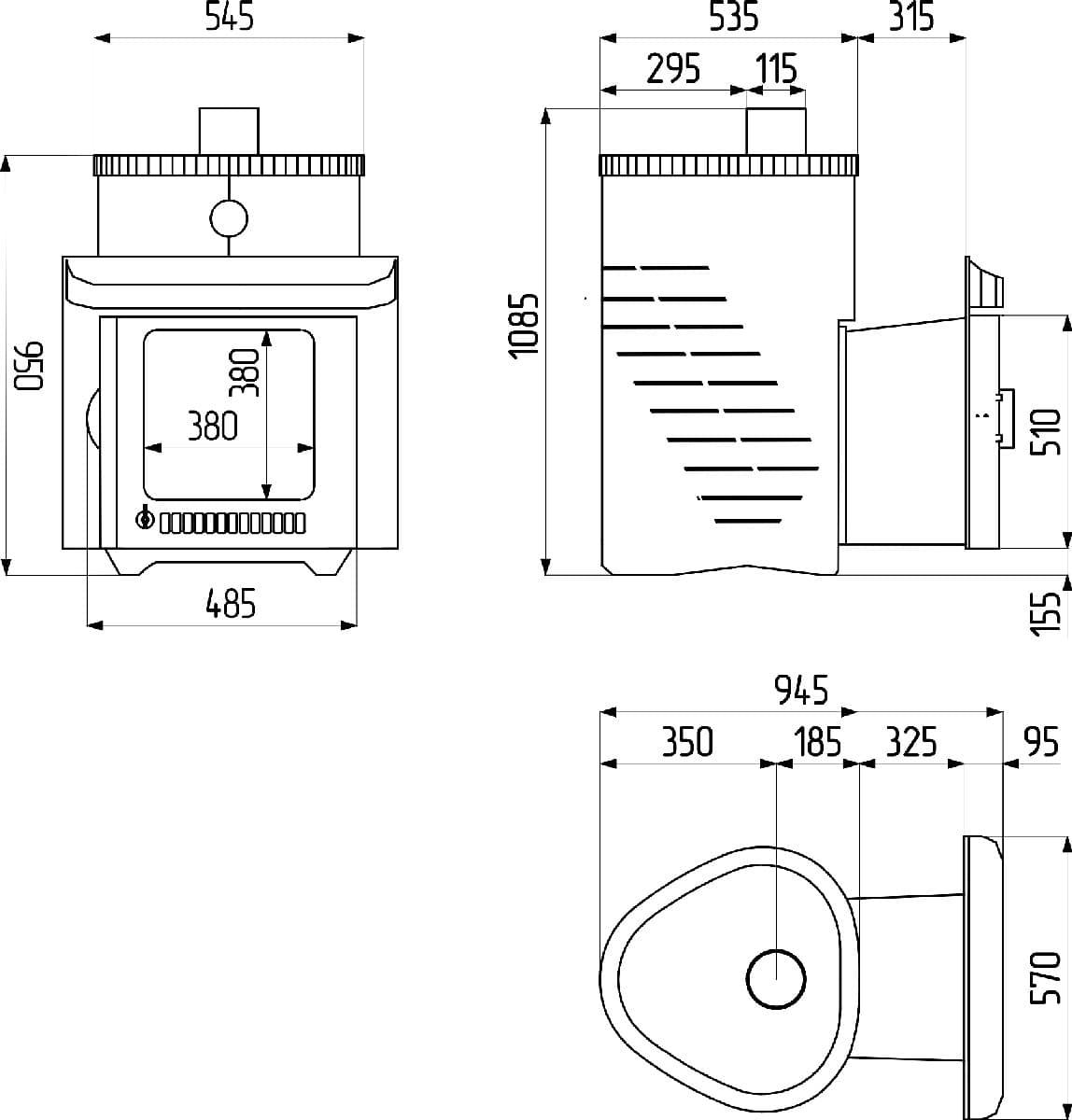 Дровяная печь для бани Ферингер Макси в кожухе Дуб до 38 м3