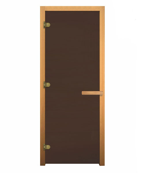 Дверь для бани стеклянная Везувий матовая бронза
