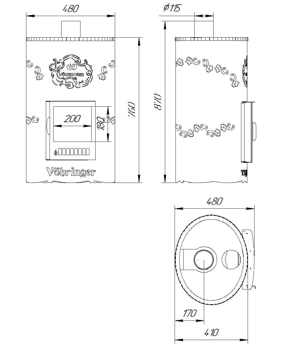 Дровяная печь для бани Ферингер Уют ПФ 18 кожух стандарт