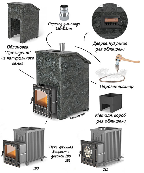 Комплект Президент Эверест 24 (280) Пироксенит Элит