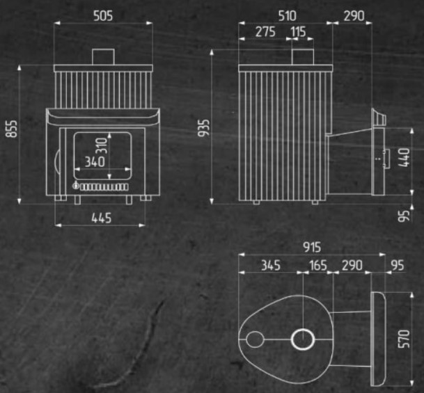 Дровяная печь для бани Ферингер Малютка Жадеит + Россо Леванте до 18 м³