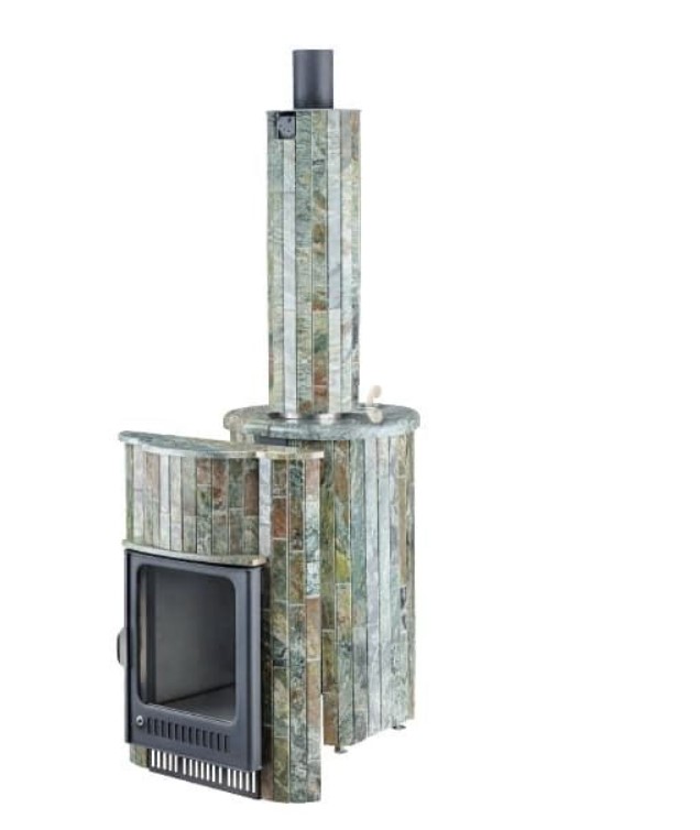Дровяная печь для бани Ферингер Оптима серии ПФ до 28 м³ Россо Леванте Окаменевшее дерево