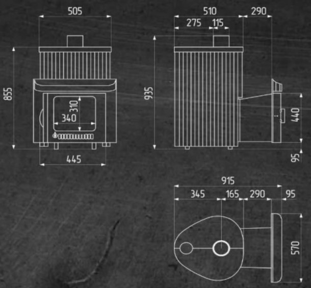 Дровяная печь для бани Ферингер Малютка Змеевик+