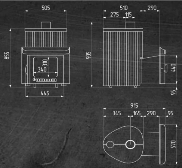 Дровяная печь для бани Ферингер Малютка Змеевик+Россо Леванте до 18 м³