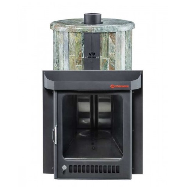 Дровяная печь для бани Ферингер Оптима жадеит наборный ПФ до 25 м³