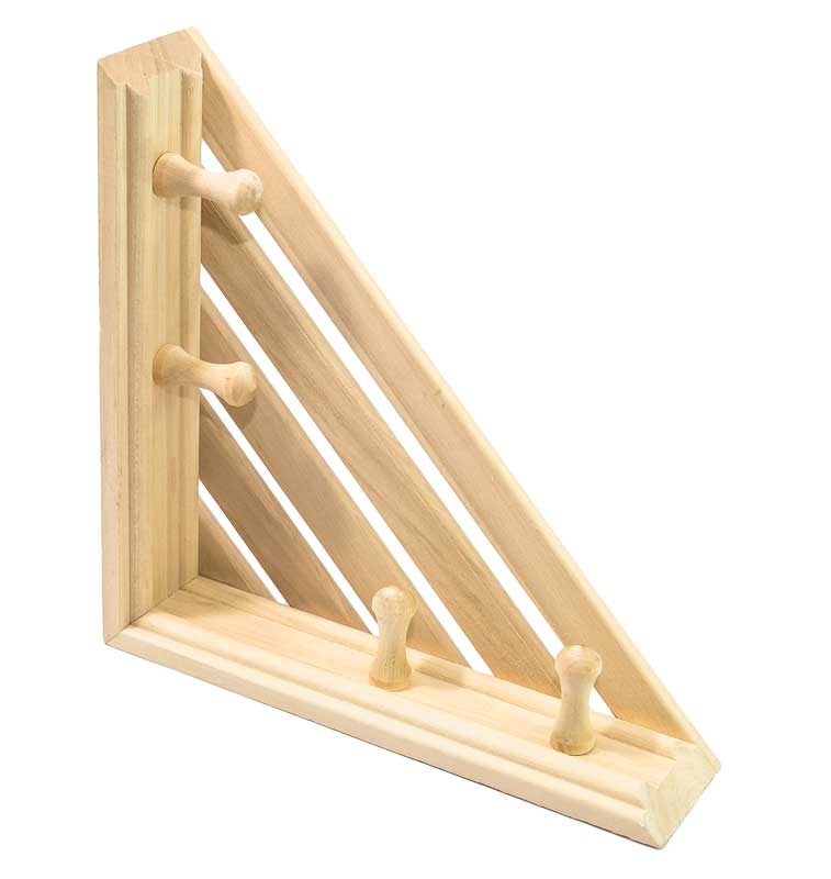 Полка угловая с вешалкой 4 рожка М-46