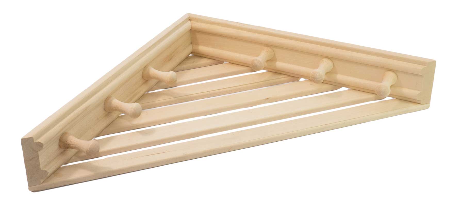 Полка угловая с вешалкой 6 рожков М-47