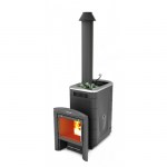 Печь для бани Скоропарка 2017 INOX Витра Б антрацит