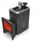 Печь для бани Гейзер 2014 Inox Витра ЗК ТО антрацит