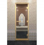 Дверь DoorWood Хамам в золотом профиле