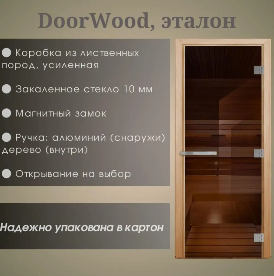 Дверь DoorWood Эталон Сатин 1900*700 (3п,10мм)