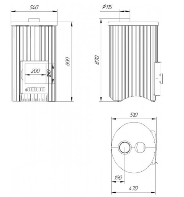Дровяная печь для бани ФерингерУют ПФ Окаменевшее дерево до 18 м³