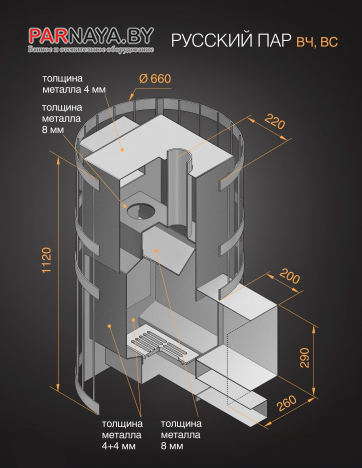 Печь для бани Везувий Русский пар 28ВЧ